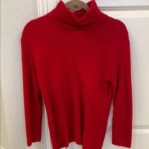Vibrant Red Cowl Neck Sweater with Long Sleeves